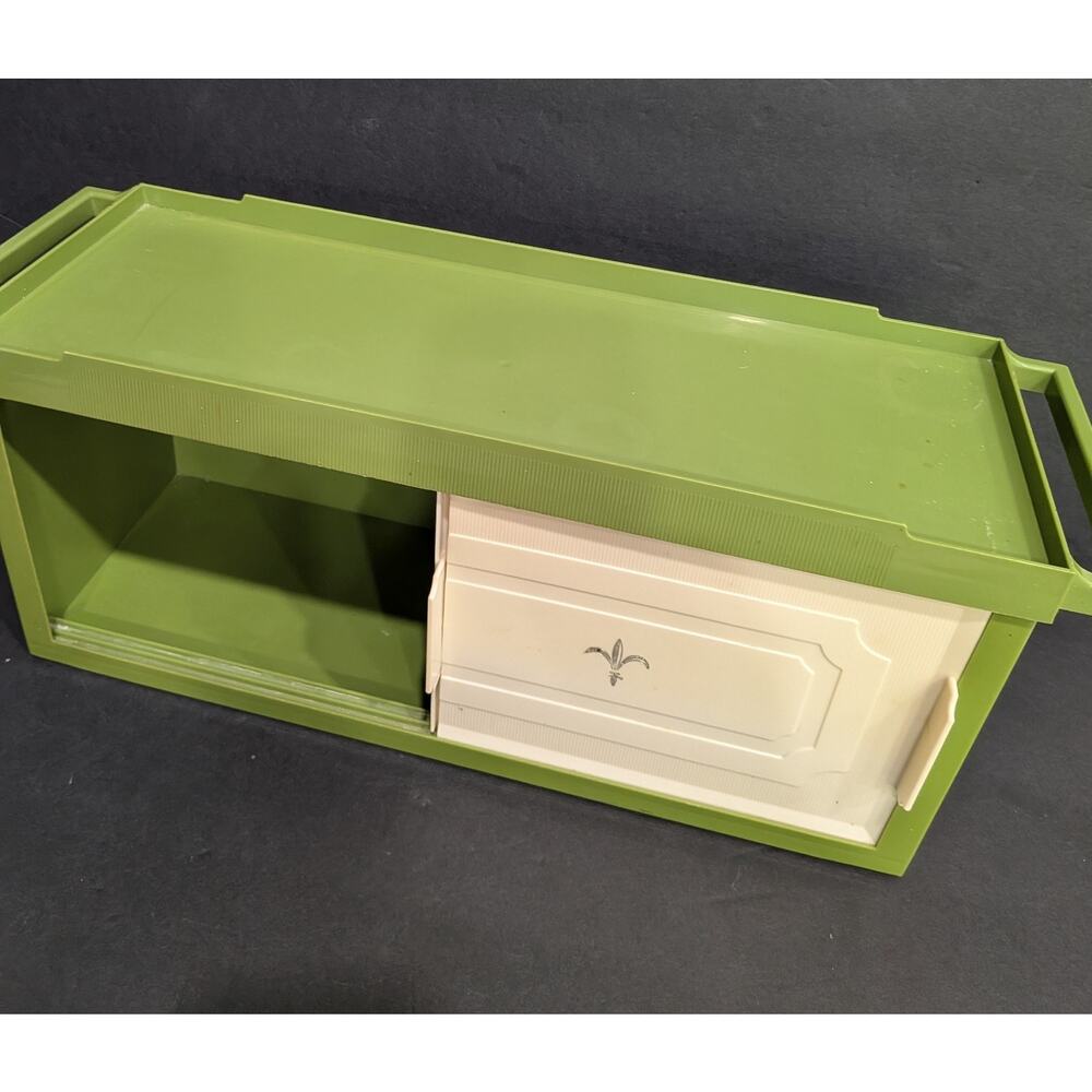 Storage Cabinet Kitchen Bathroom Retro 1960s 1970s Green Plastic Wall Hanging - Picture 8 of 15
